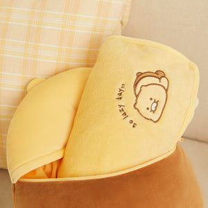 Kakao Friends: Car Cushion Blanket Choonsik 포근한 차량용 쿠션 담요 춘식이