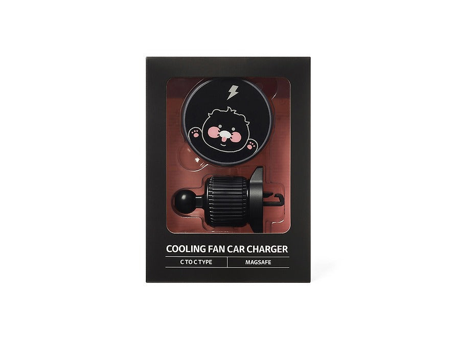 [KAKAO FRIENDS] MagSafe Cooling Fan Car Charger Choonsik - 블랙춘 Qi2 맥세이프 쿨링팬 차량용 충전기 춘식이