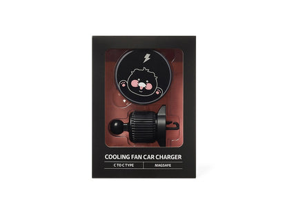 [KAKAO FRIENDS] MagSafe Cooling Fan Car Charger Choonsik - 블랙춘 Qi2 맥세이프 쿨링팬 차량용 충전기 춘식이