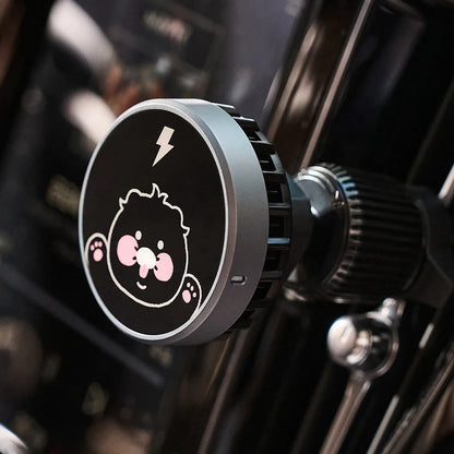 [KAKAO FRIENDS] MagSafe Cooling Fan Car Charger Choonsik - 블랙춘 Qi2 맥세이프 쿨링팬 차량용 충전기 춘식이