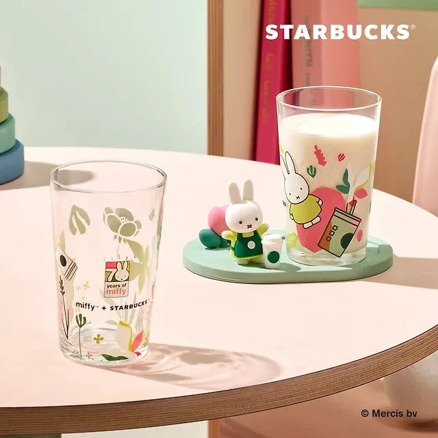 [STARBUCKS X MIFFY] 70th Year Forever Miffy Glass Set 2P (207ml) - 포에버 미피 유리컵 2pc 세트