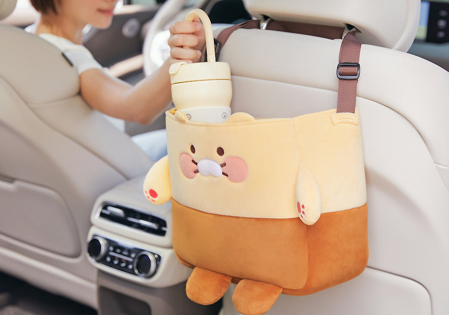 [KAKAO FRIENDS] Choonsik Car Headrest Organizer Basket	차량용 헤드레스트 수납 바구니_춘식이