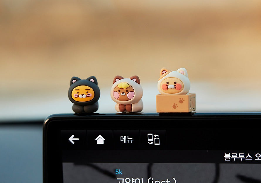 [KAKAO FRIENDS] Meow Mini Car Deco Figure Set - 냥냥 차량용 미니 데코 피규어 세트
