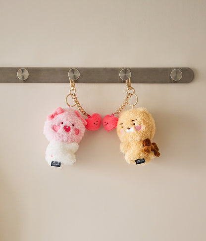 [KAKAO FRIENDS] Little Ryan & Apeach Love Magnet Keyring Stuffy Set - 러브 마그넷 키링 인형 세트_리틀라이언 & 리틀어피치