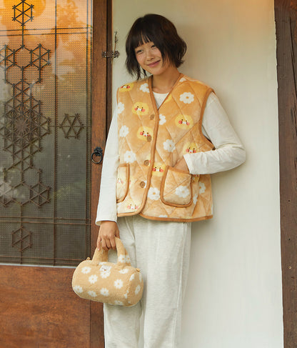 [KAKAO FRIENDS] Choonsik Country Style Buckle Tote Bag - 시골집 부클 토트백_춘식이