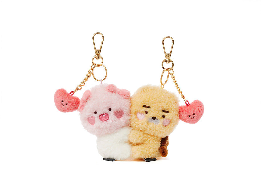 [KAKAO FRIENDS] Little Ryan & Apeach Love Magnet Keyring Stuffy Set - 러브 마그넷 키링 인형 세트_리틀라이언 & 리틀어피치