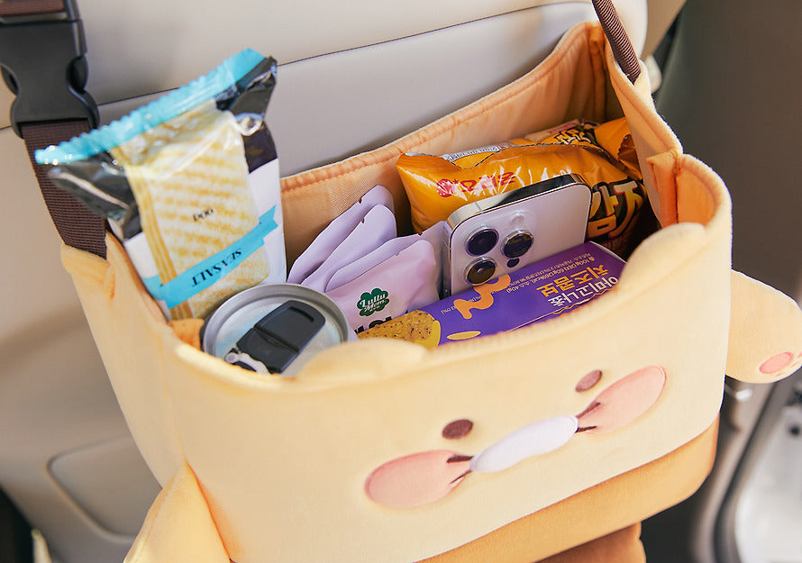 [KAKAO FRIENDS] Choonsik Car Headrest Organizer Basket	차량용 헤드레스트 수납 바구니_춘식이