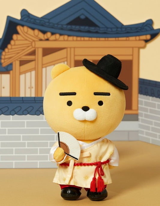[KAKAO FRIENDS] Ryan "Sunbi" with Hand Fan Stuffy - 전주 부채를 든 선비 인형 라이언