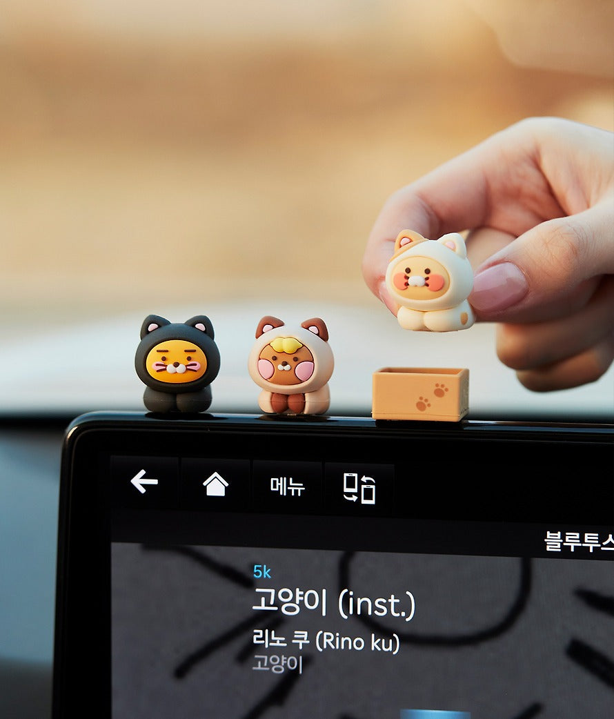 [KAKAO FRIENDS] Meow Mini Car Deco Figure Set - 냥냥 차량용 미니 데코 피규어 세트