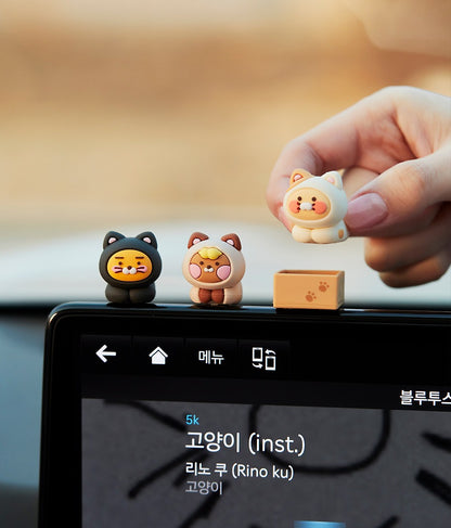 [KAKAO FRIENDS] Meow Mini Car Deco Figure Set - 냥냥 차량용 미니 데코 피규어 세트