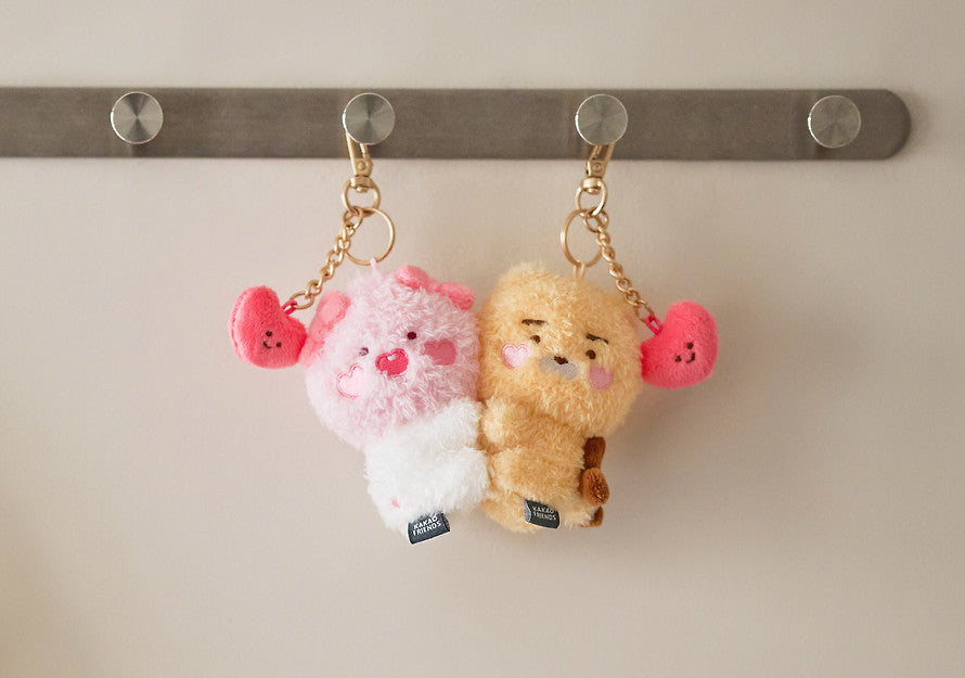 [KAKAO FRIENDS] Little Ryan & Apeach Love Magnet Keyring Stuffy Set - 러브 마그넷 키링 인형 세트_리틀라이언 & 리틀어피치