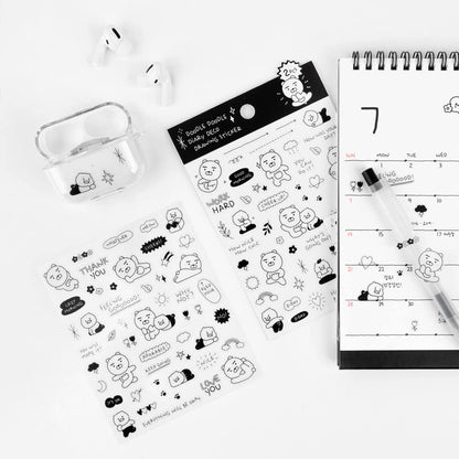 [KAKAO FRIENDS] Doodle Doodle Waterproof Deco Sticker 2pc Set - 두들두들 방수 데코 스티커 2pc 세트