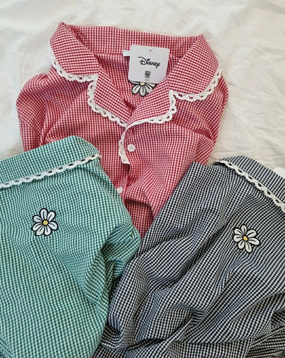 [DISNEY] Alice in Wonderland Check Pajama Set - 디즈니 엘리스 케릭터 잠옷, 파자마 세트