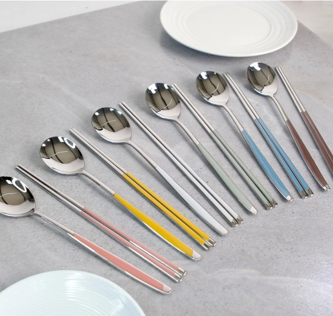 [GOLDENBELL] Premium Ceramic Color Spoon & Chopstick Set For 6 - 골든벨 칼라 세라믹 한수저 6인 세트