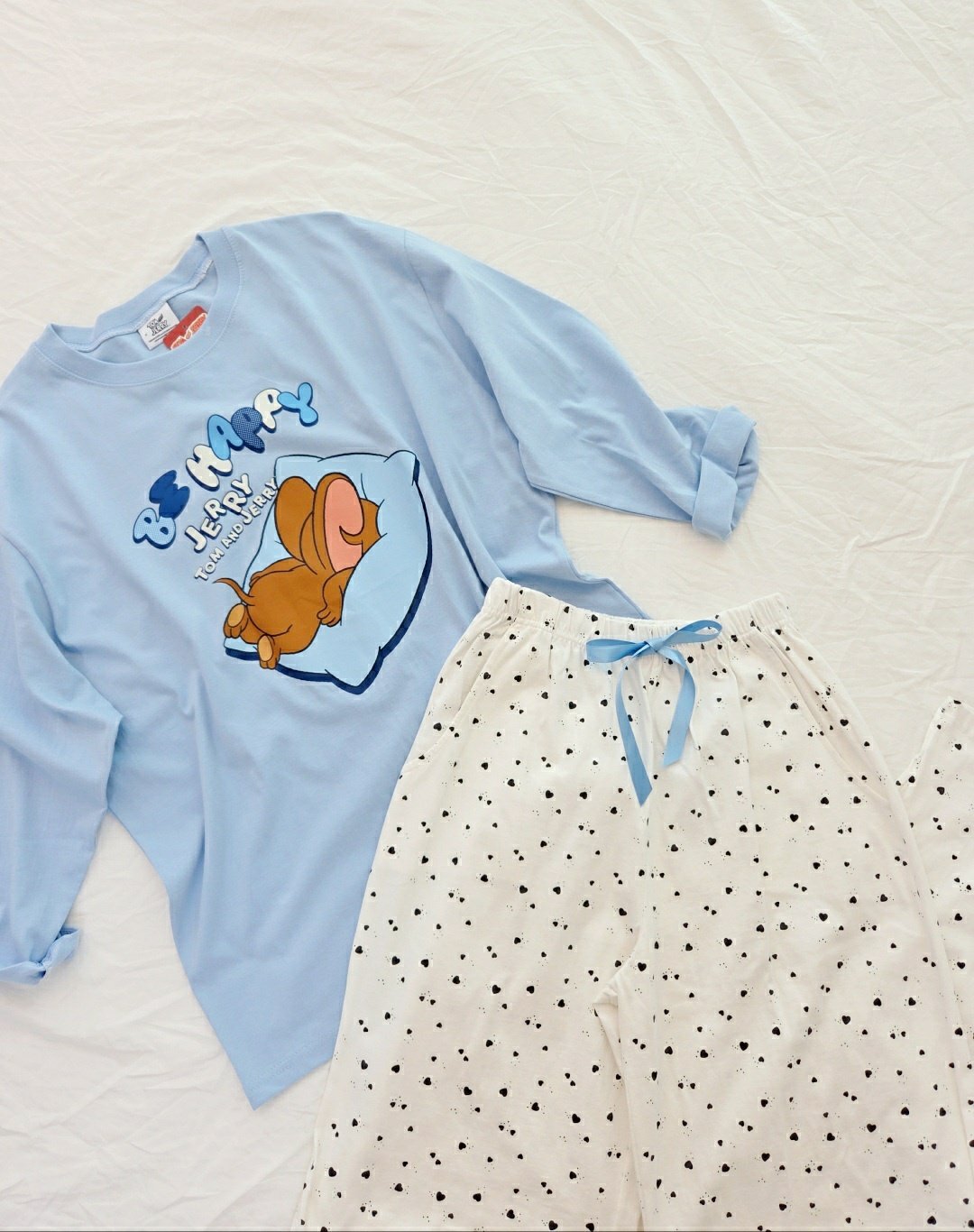 [DISNEY] Tom and Jerry Be Happy Pajama Set - 디즈니 톰과 제리 잠옷, 파자마 세트