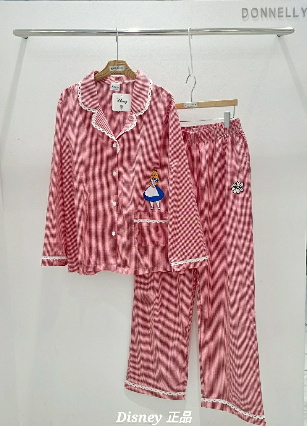 [DISNEY] Alice in Wonderland Check Pajama Set - 디즈니 엘리스 케릭터 잠옷, 파자마 세트