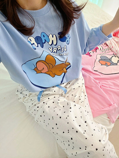 [DISNEY] Tom and Jerry Be Happy Pajama Set - 디즈니 톰과 제리 잠옷, 파자마 세트