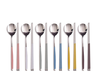 [GOLDENBELL] Premium Ceramic Color Spoon & Chopstick Set For 6 - 골든벨 칼라 세라믹 한수저 6인 세트