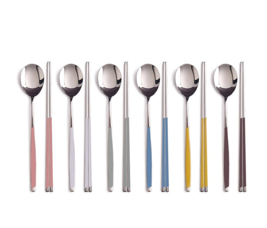[GOLDENBELL] Premium Ceramic Color Spoon & Chopstick Set For 6 - 골든벨 칼라 세라믹 한수저 6인 세트