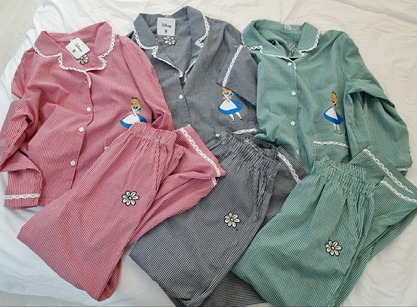 [DISNEY] Alice in Wonderland Check Pajama Set - 디즈니 엘리스 케릭터 잠옷, 파자마 세트