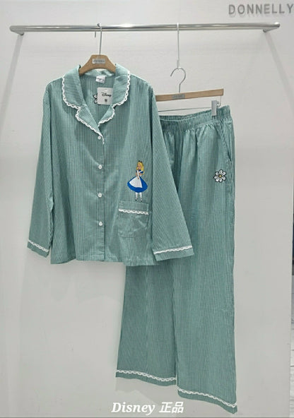 [DISNEY] Alice in Wonderland Check Pajama Set - 디즈니 엘리스 케릭터 잠옷, 파자마 세트