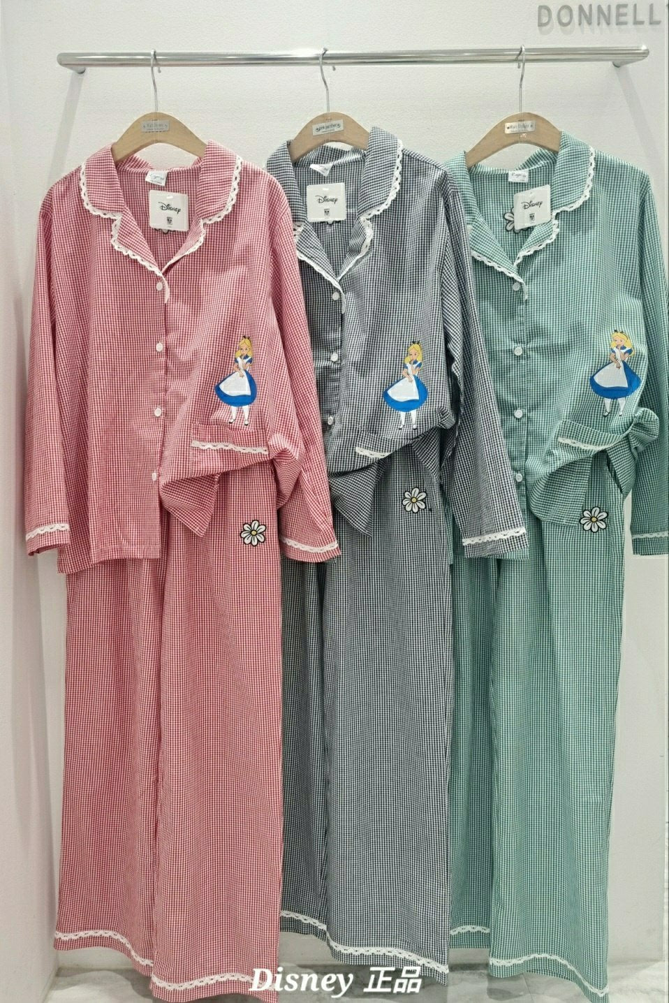 [DISNEY] Alice in Wonderland Check Pajama Set - 디즈니 엘리스 케릭터 잠옷, 파자마 세트
